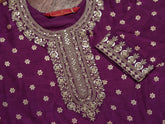 Purple Santoon Embroidered Kurta Set For Women-MLWSHKS4306PUP